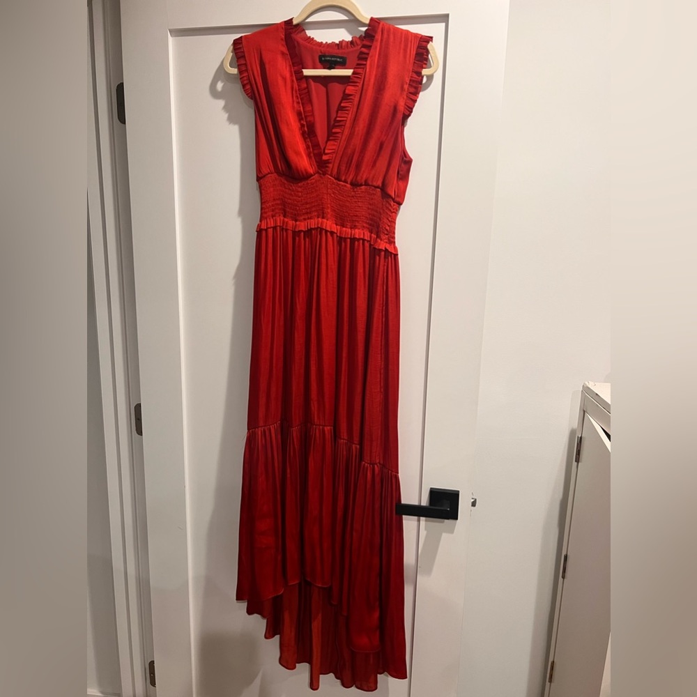 Banana Republic burnt orange satin summer dress
